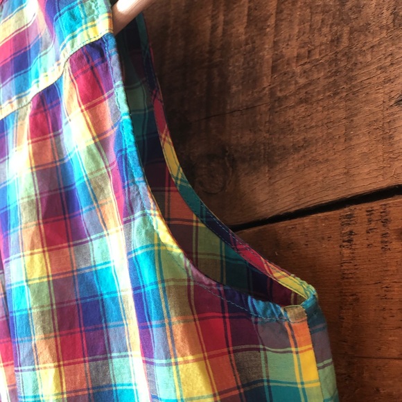 UNIQLO | Sleeveless Rainbow Plaid Button-down Top - Picture 13 of 13